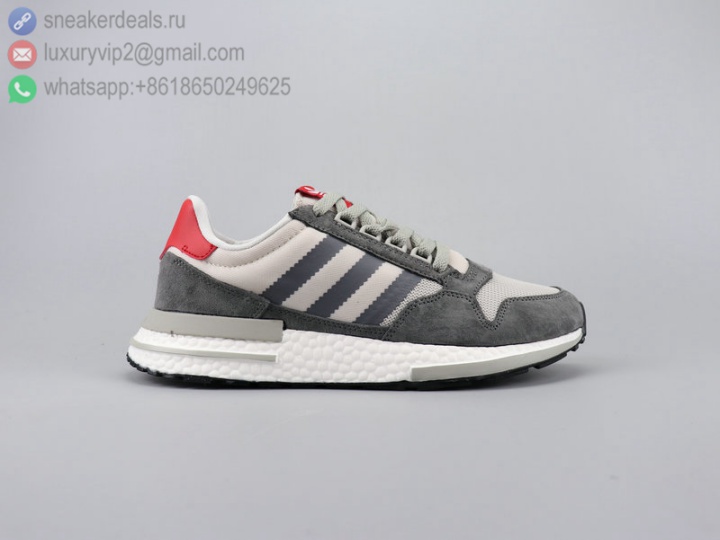 ADIDAS BOOST 500 GREY LEATHER UNISEX RUNNING SHOES